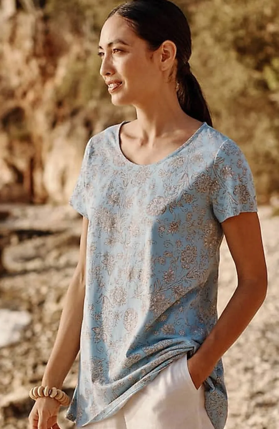 Pure Jill Scoop-Neck Elliptical Tee | Jjill
