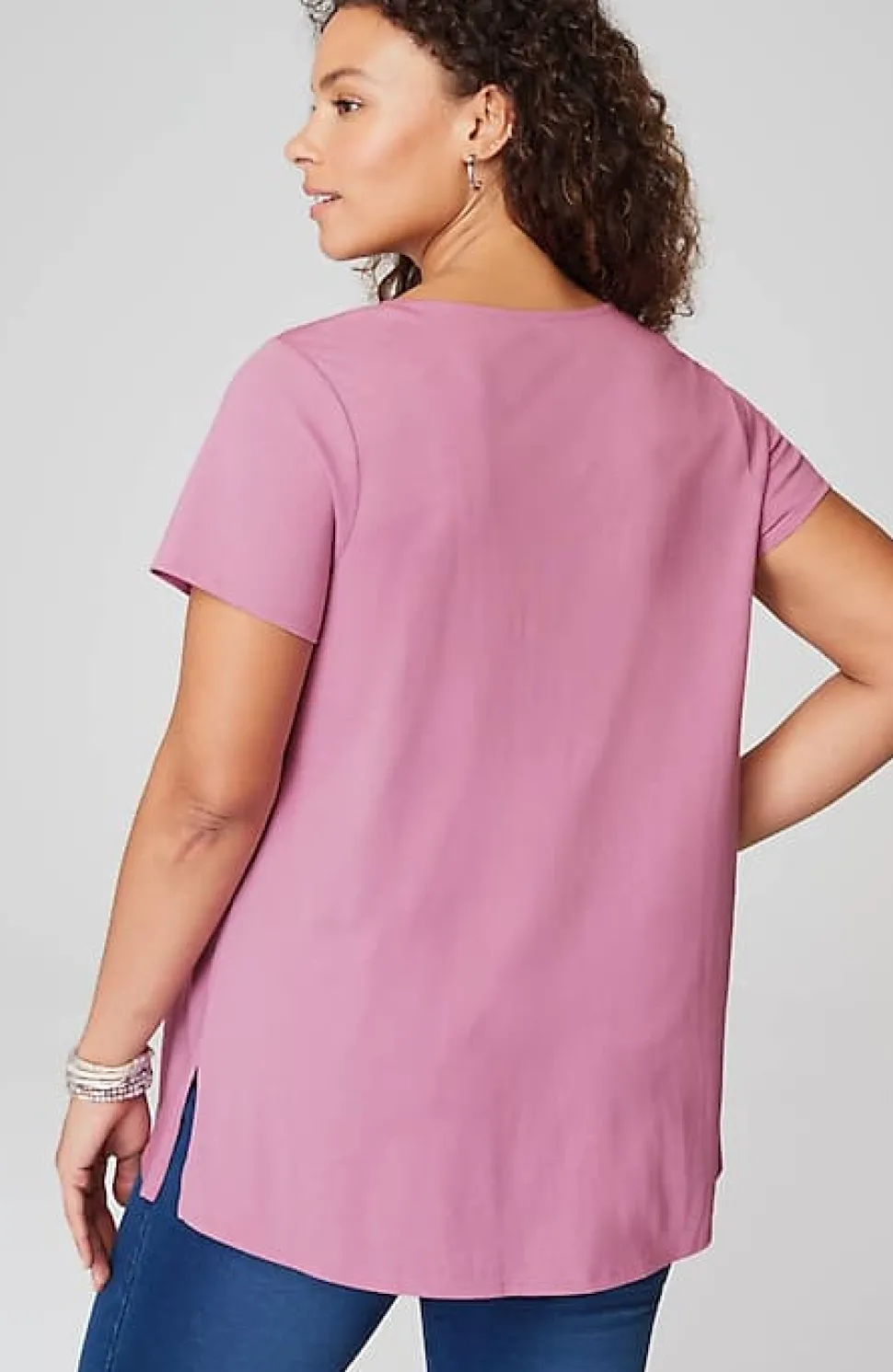 Pure Jill Side-Slit Elliptical Tee | Jjill