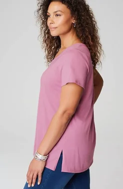 Pure Jill Side-Slit Elliptical Tee | Jjill