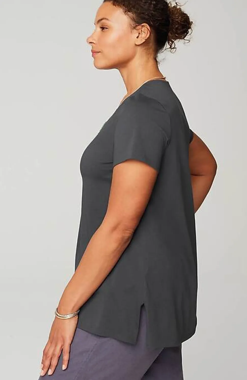 Pure Jill Side-Slit Elliptical Tee | Jjill