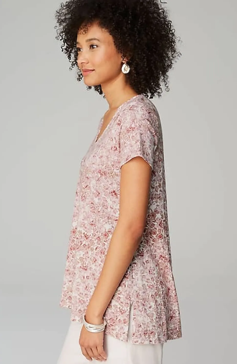 Pure Jill Side-Slit Elliptical Tee | Jjill