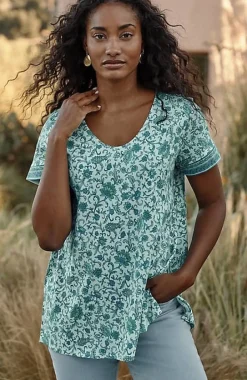 Pure Jill Side-Slit Elliptical Tee | Jjill