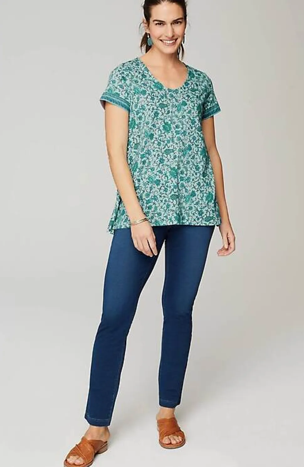 Pure Jill Side-Slit Elliptical Tee | Jjill