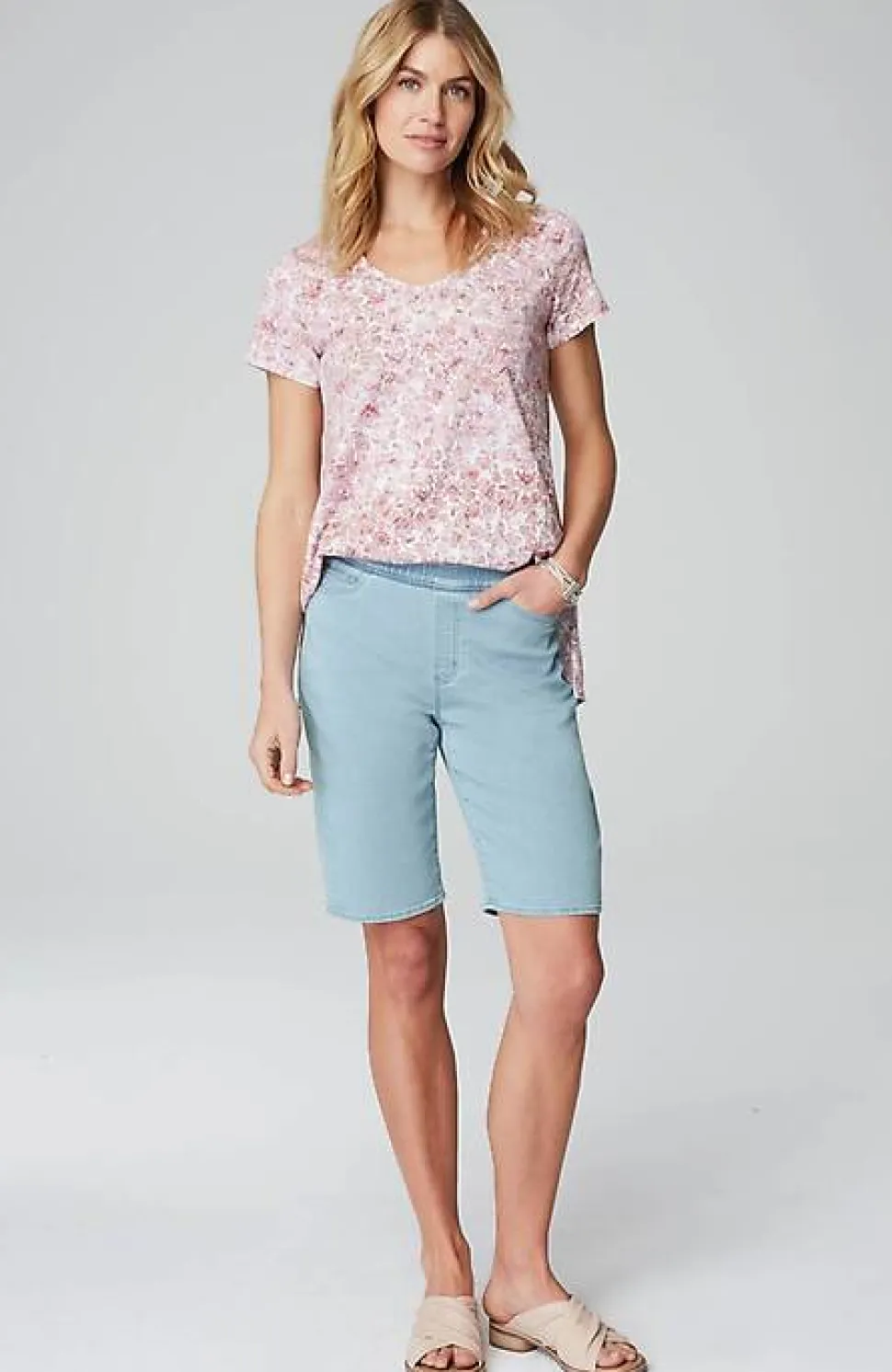 Pure Jill Soft Indigo Pull-On Shorts | Jjill