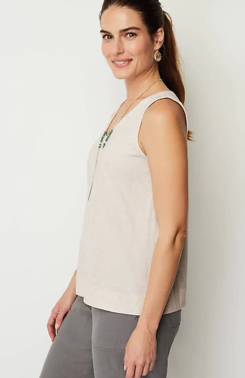 Pure Jill Soft-V-Neck Layering Tank | Jjill