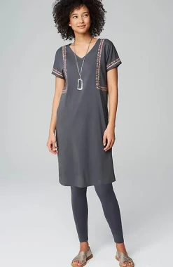 Pure Jill Soft-V-Neck T-Shirt Dress | Jjill