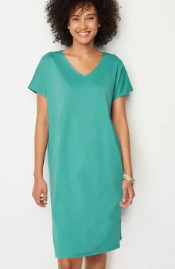 Pure Jill Soft-V-Neck T-Shirt Dress | Jjill