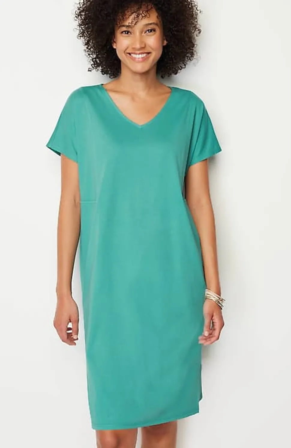 Pure Jill Soft-V-Neck T-Shirt Dress | Jjill