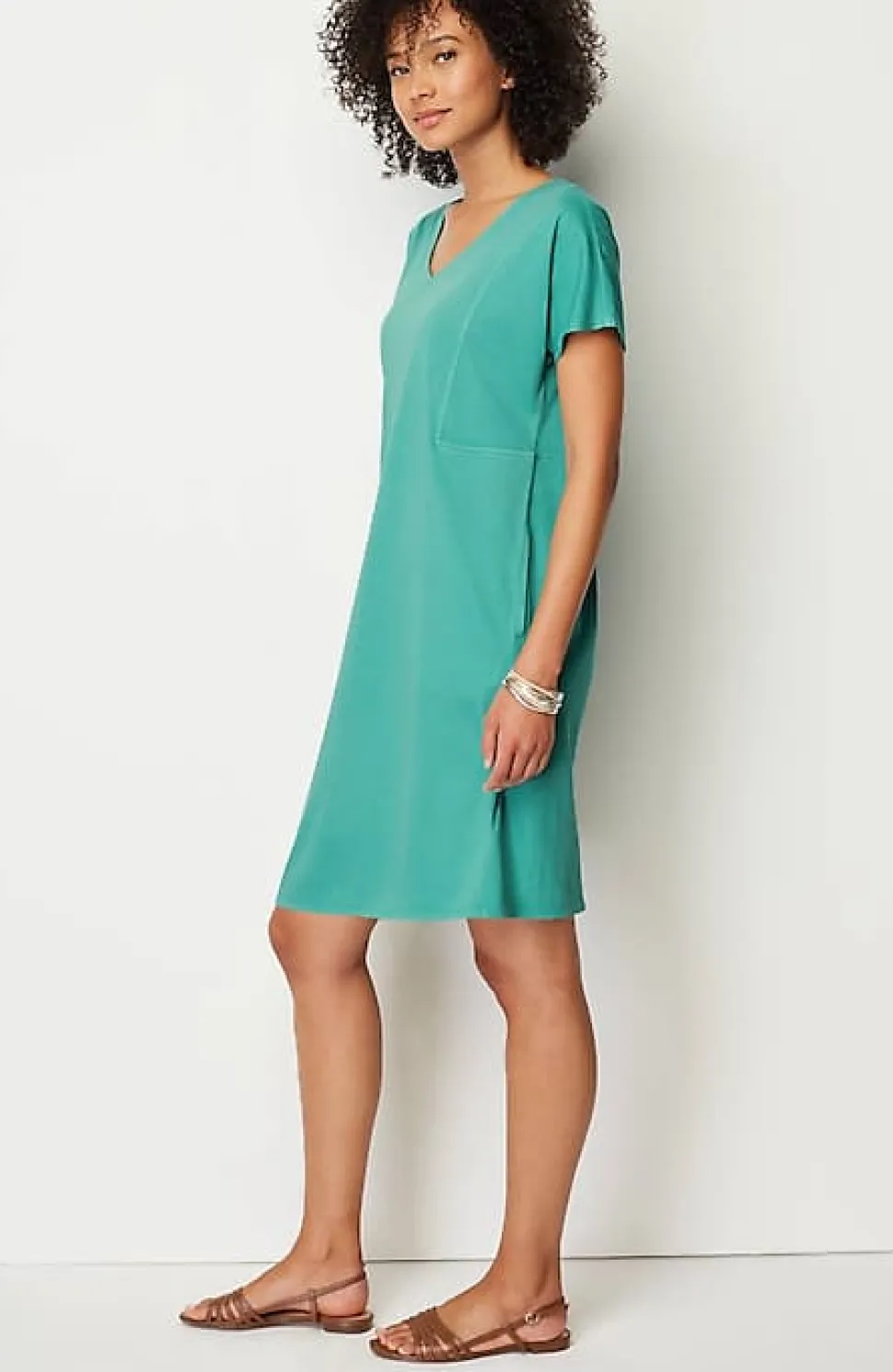 Pure Jill Soft-V-Neck T-Shirt Dress | Jjill
