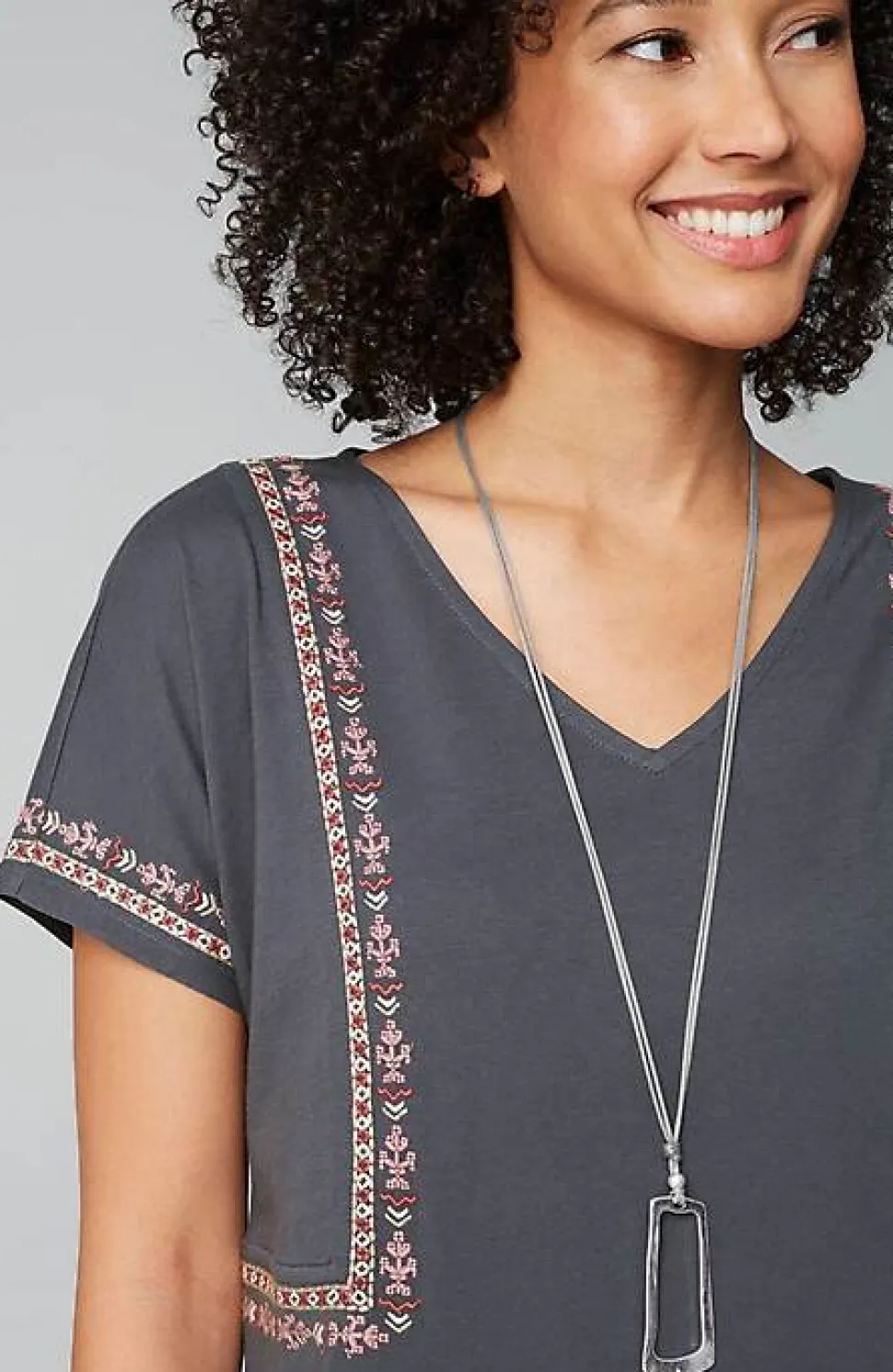 Pure Jill Soft-V-Neck T-Shirt Dress | Jjill