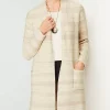 Pure Jill Textured-Stripes Fringed-Hem Cardi | Jjill