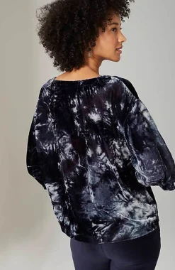 Pure Jill Tie-Dyed Velvet Square-Sleeve Top | Jjill