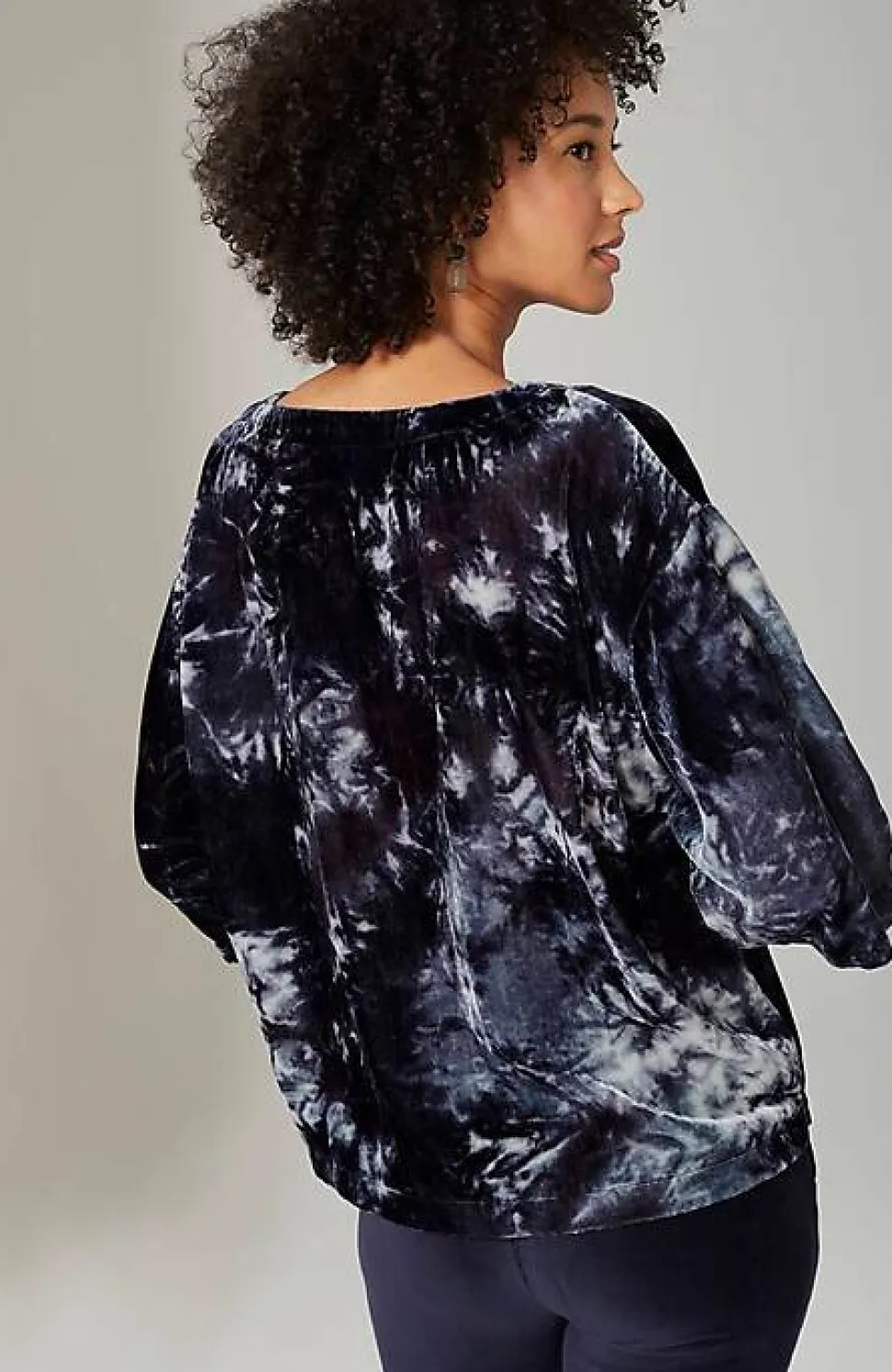 Pure Jill Tie-Dyed Velvet Square-Sleeve Top | Jjill
