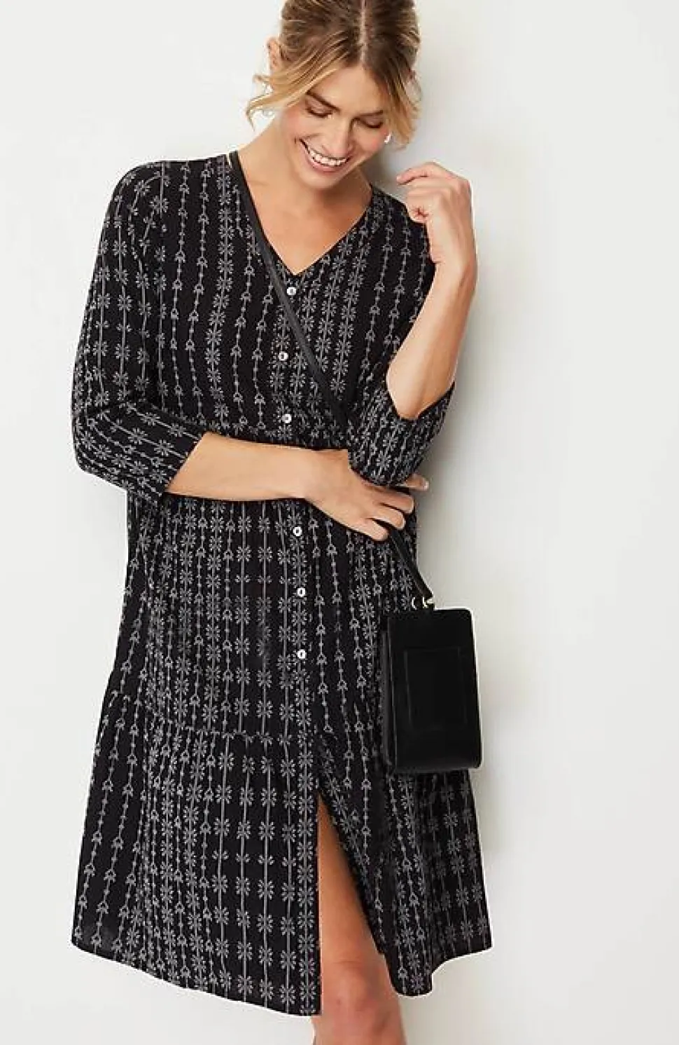 Pure Jill Tiered Button-Front Dress | Jjill