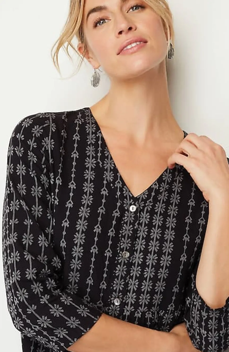 Pure Jill Tiered Button-Front Dress | Jjill