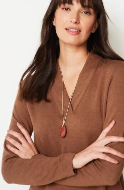 Pure Jill Tranquility Fleece V-Neck Tunic | Jjill