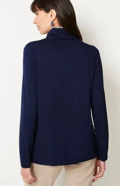 Pure Jill Tranquility Fleece Whipstitched Top | Jjill
