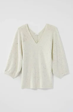 Pure Jill Tweed Double-V Sweater | Jjill