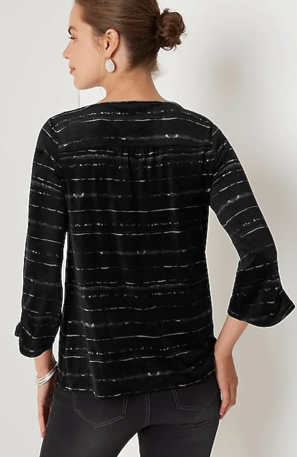 Pure Jill Velour Pleated-Sleeve Top | Jjill