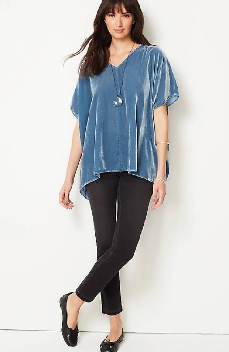 Pure Jill Velvet Seamed Draped Top | Jjill