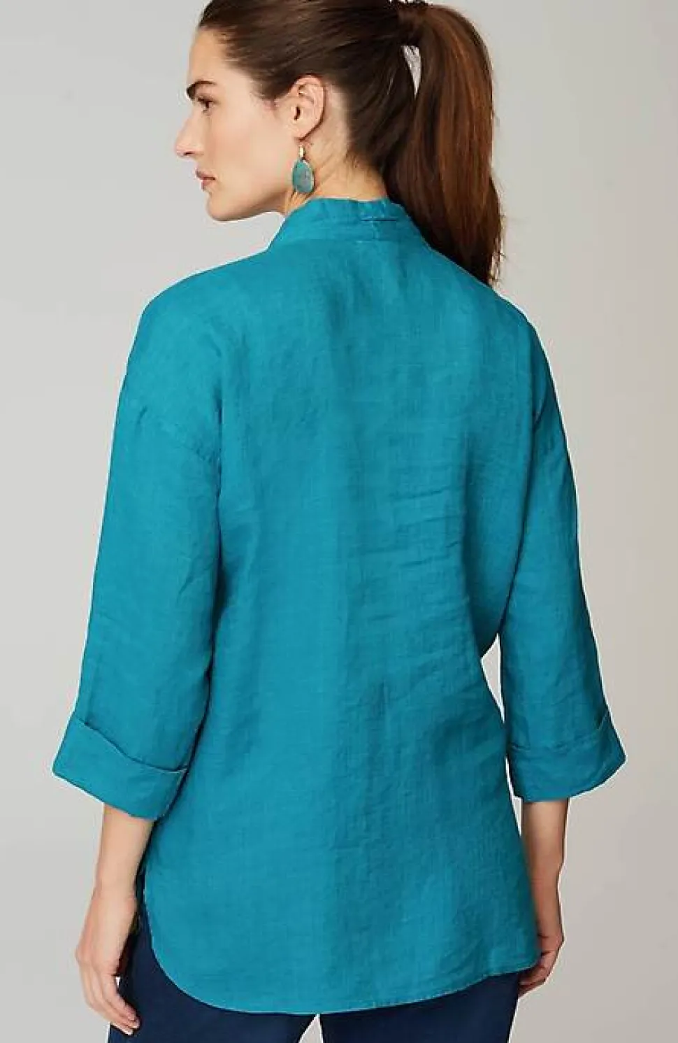 Pure Jill Yarn-Dyed Linen Button-Front Tunic | Jjill