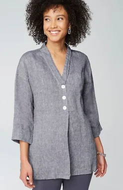 Pure Jill Yarn-Dyed Linen Button-Front Tunic | Jjill