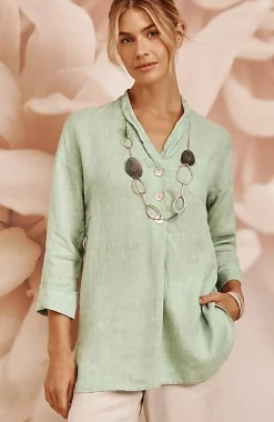 Pure Jill Yarn-Dyed Linen Button-Front Tunic | Jjill