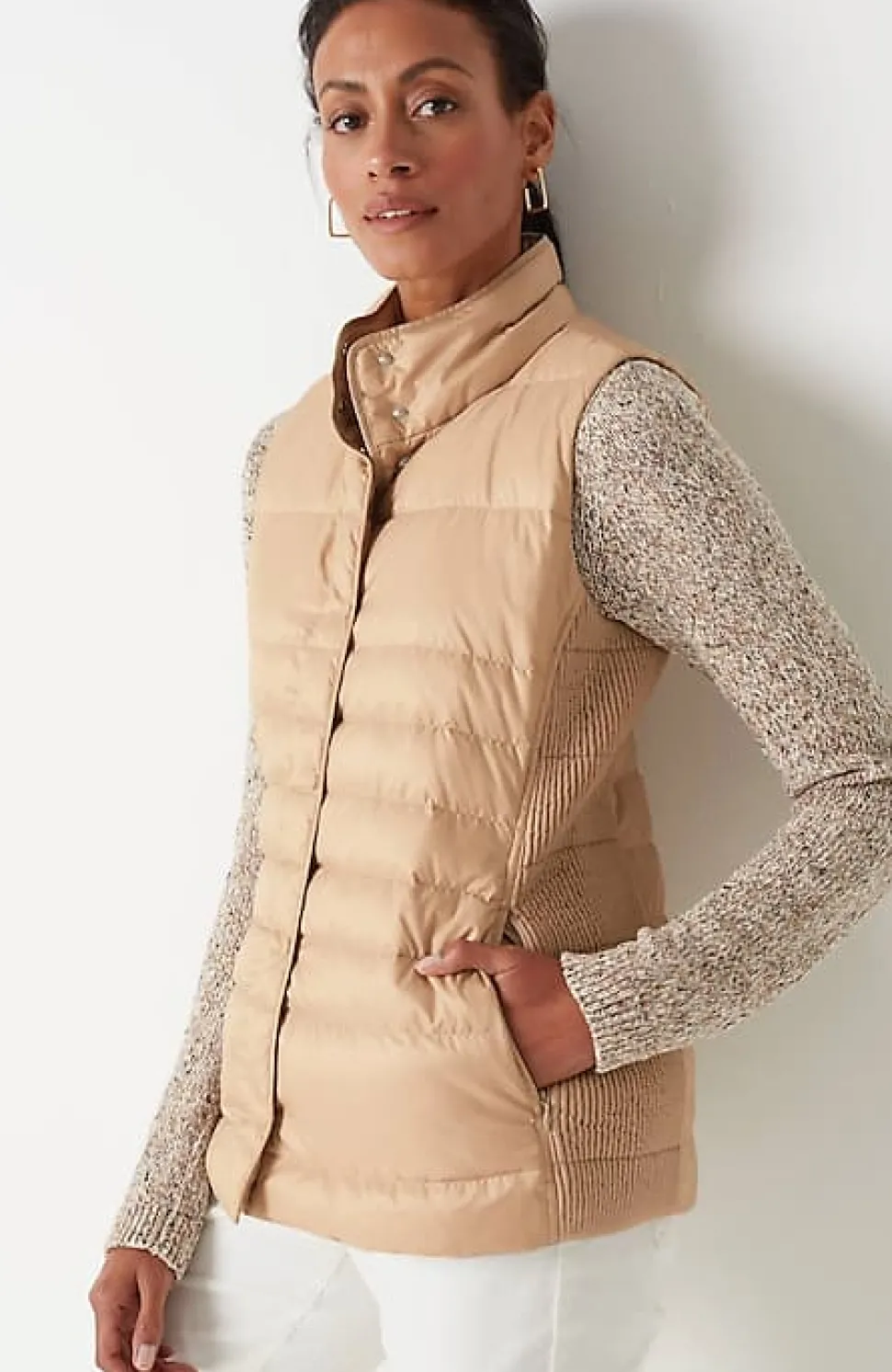 Quilted U0026 Smocked Down Puffer Vest | Jjill