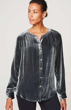 Rayon U0026 Silk Velvet Blouse | Jjill