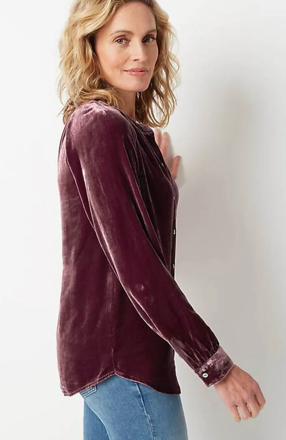 Rayon U0026 Silk Velvet Blouse | Jjill