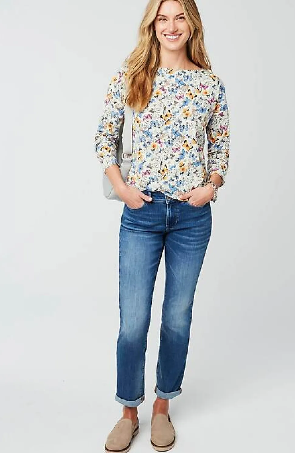 Relaxed Boat-Neck Tee | Jjill