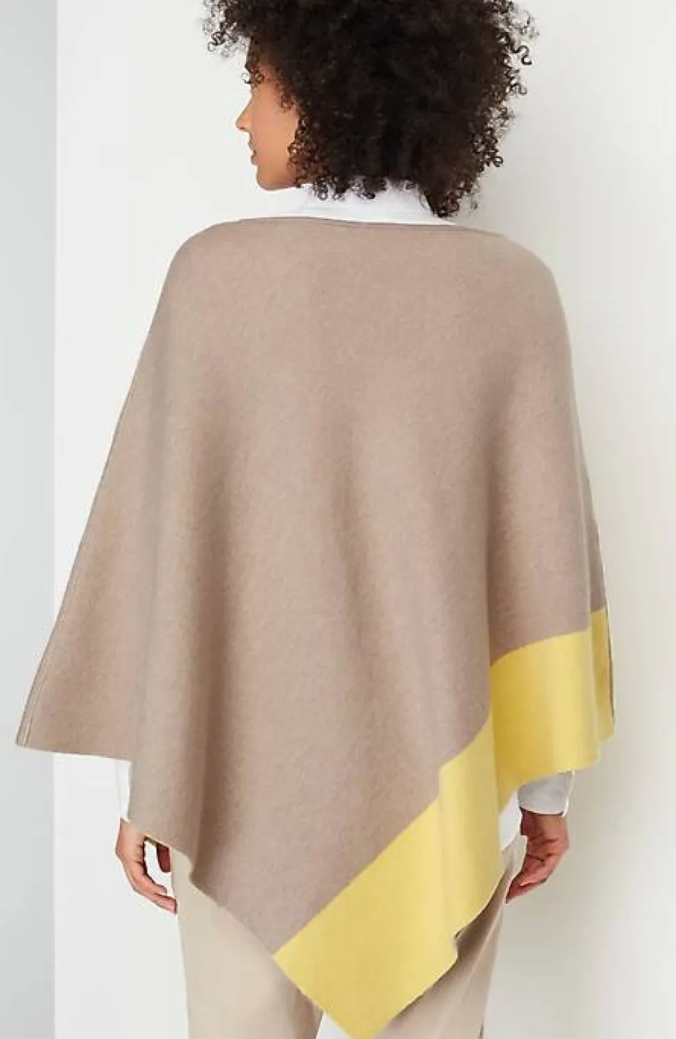 Reversible Color-Blocked Knit Poncho | Jjill