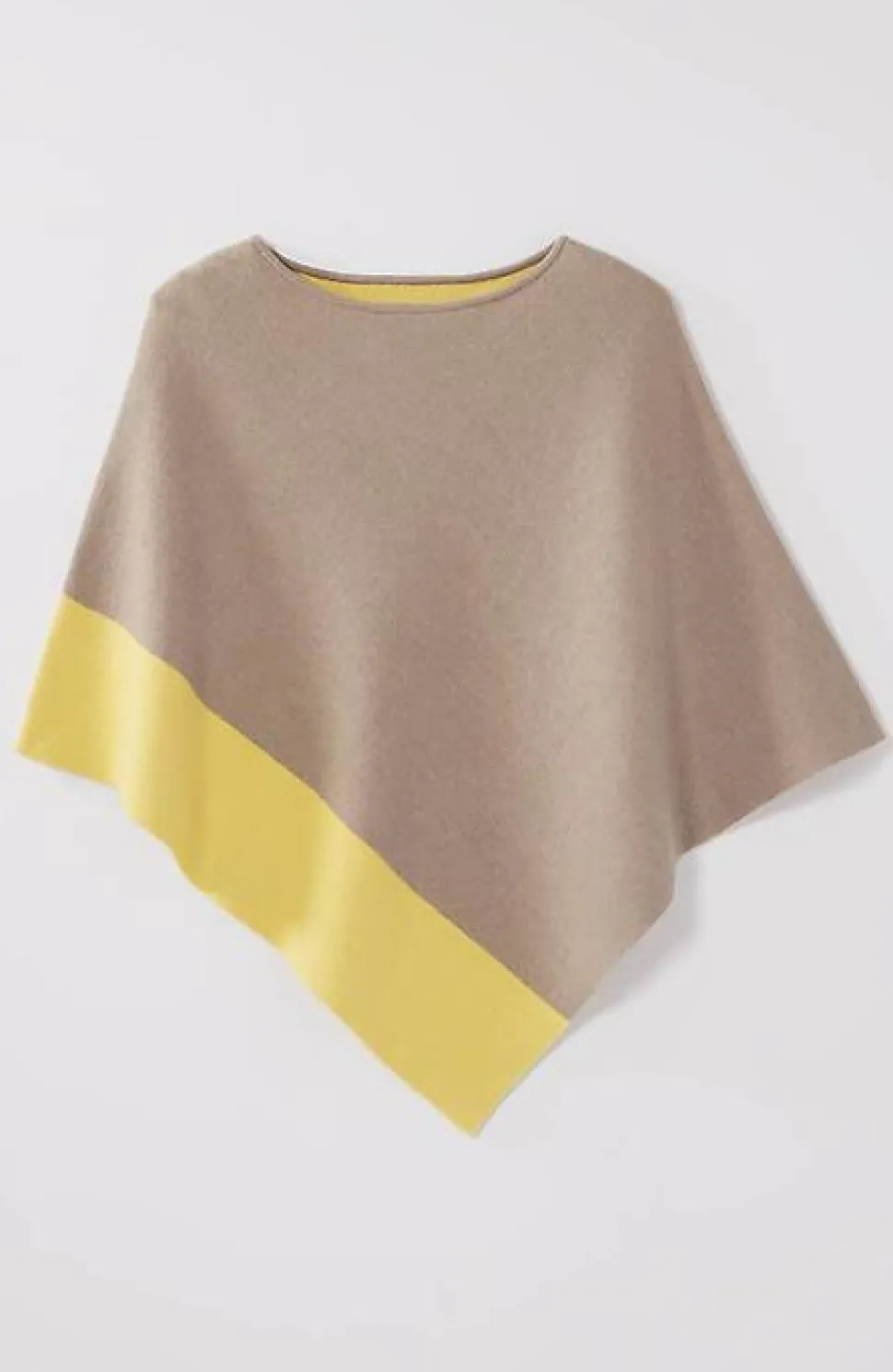 Reversible Color-Blocked Knit Poncho | Jjill