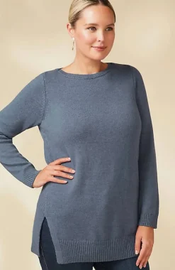 Ribbed Side-Slit Sweater-Tunic | Jjill