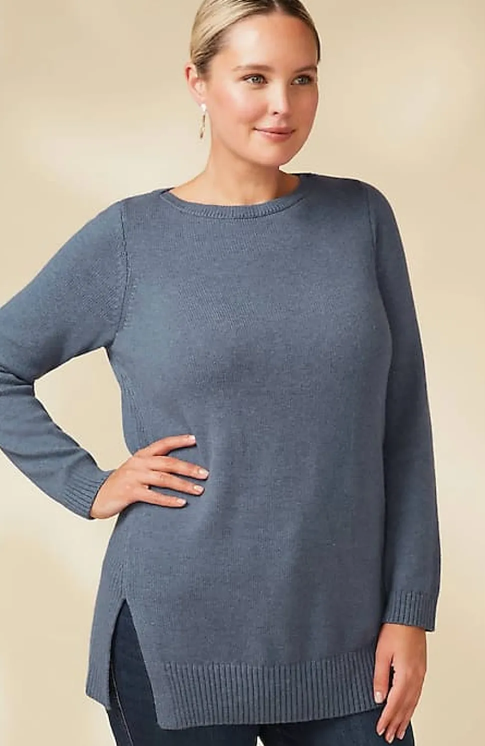 Ribbed Side-Slit Sweater-Tunic | Jjill