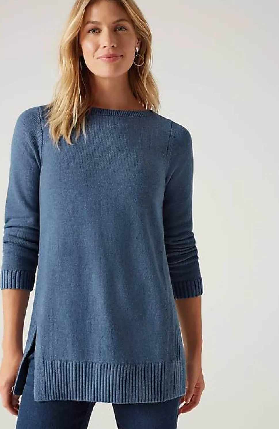 Ribbed Side-Slit Sweater-Tunic | Jjill