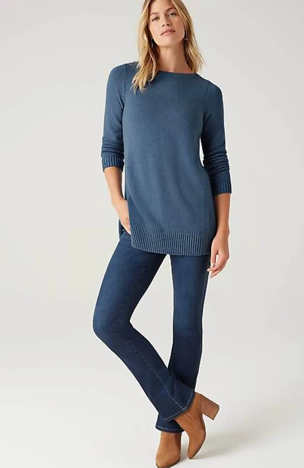 Ribbed Side-Slit Sweater-Tunic | Jjill