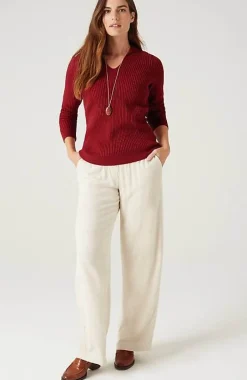 Ribbed-Stitch Collared Sweater | Jjill