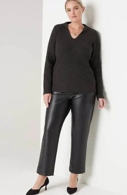 Ribbed-Stitch Collared Sweater | Jjill