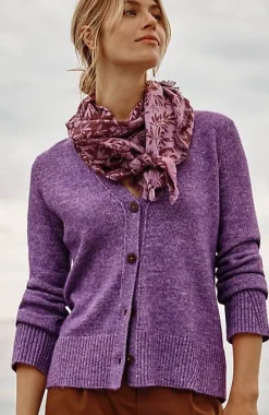 Ribbed-Trim Button-Front Cardi | Jjill