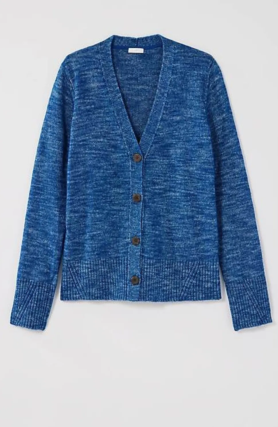 Ribbed-Trim Button-Front Cardi | Jjill