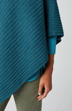 Rib-Knit Asymmetrical Poncho | Jjill