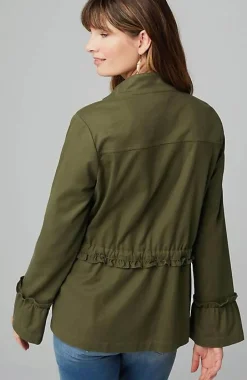 Ruffled-Sleeves Tie-Waist Jacket | Jjill