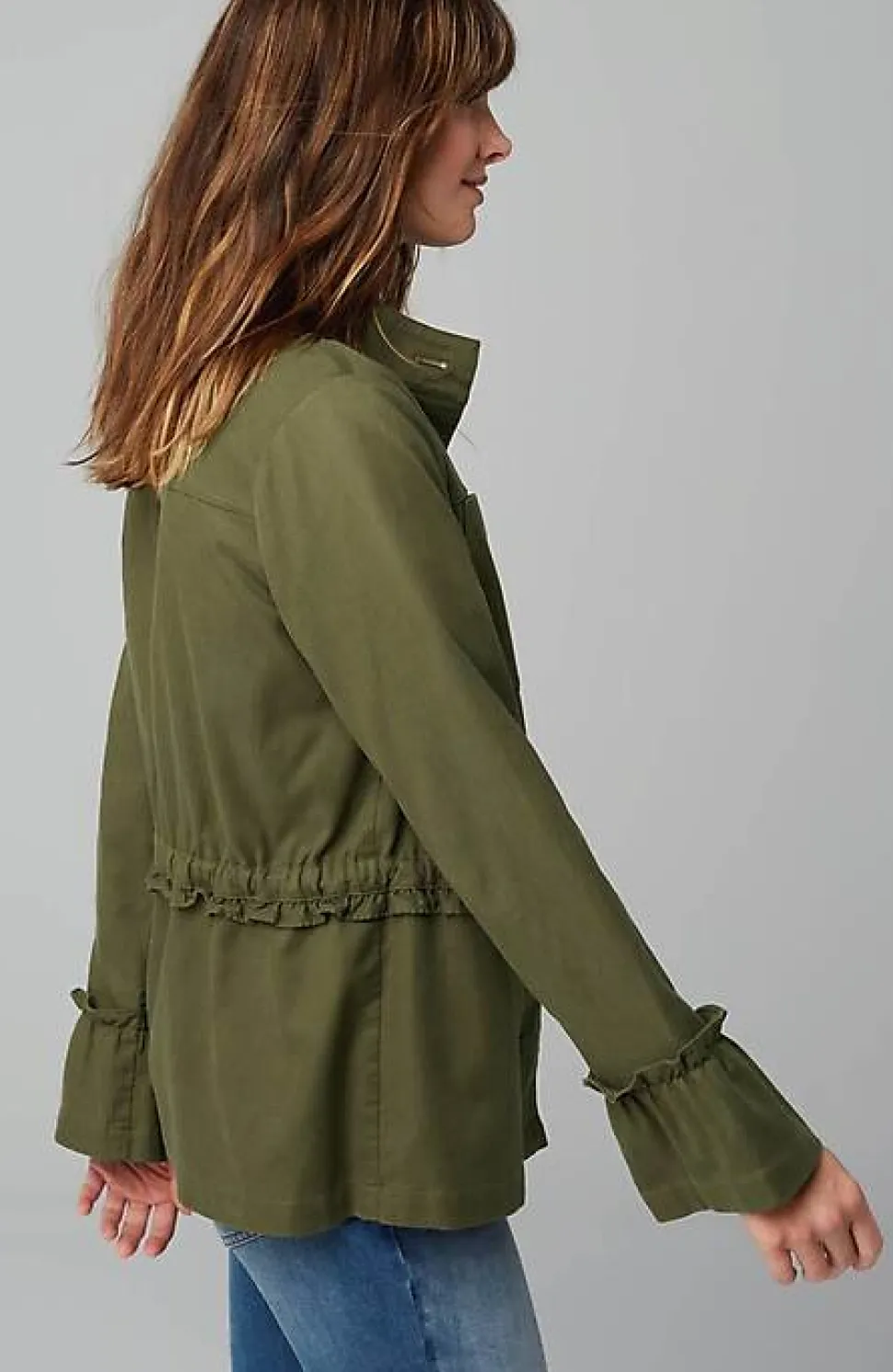 Ruffled-Sleeves Tie-Waist Jacket | Jjill