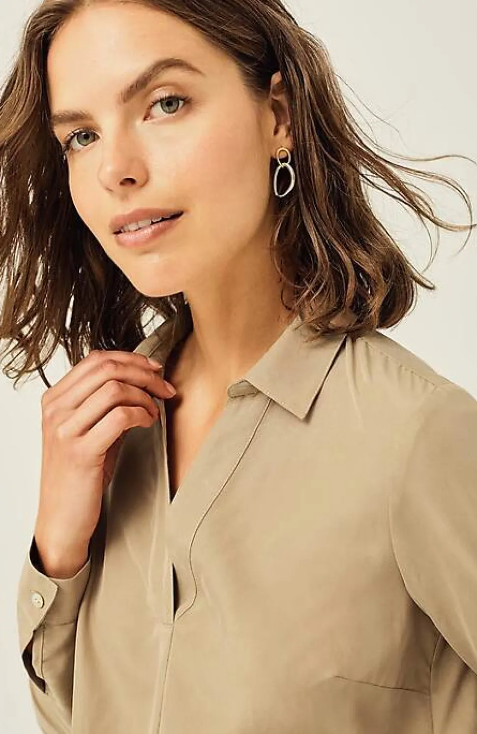 Sand-Washed Shirttail Tunic | Jjill