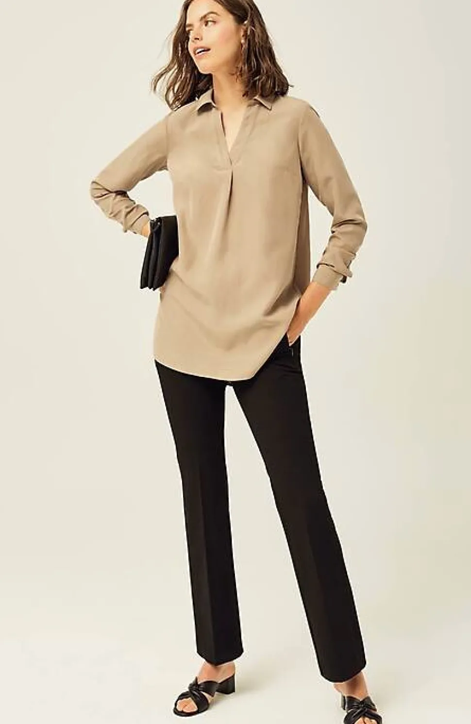 Sand-Washed Shirttail Tunic | Jjill