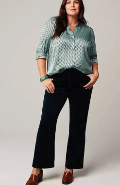 Satin Button-Front Shirt | Jjill