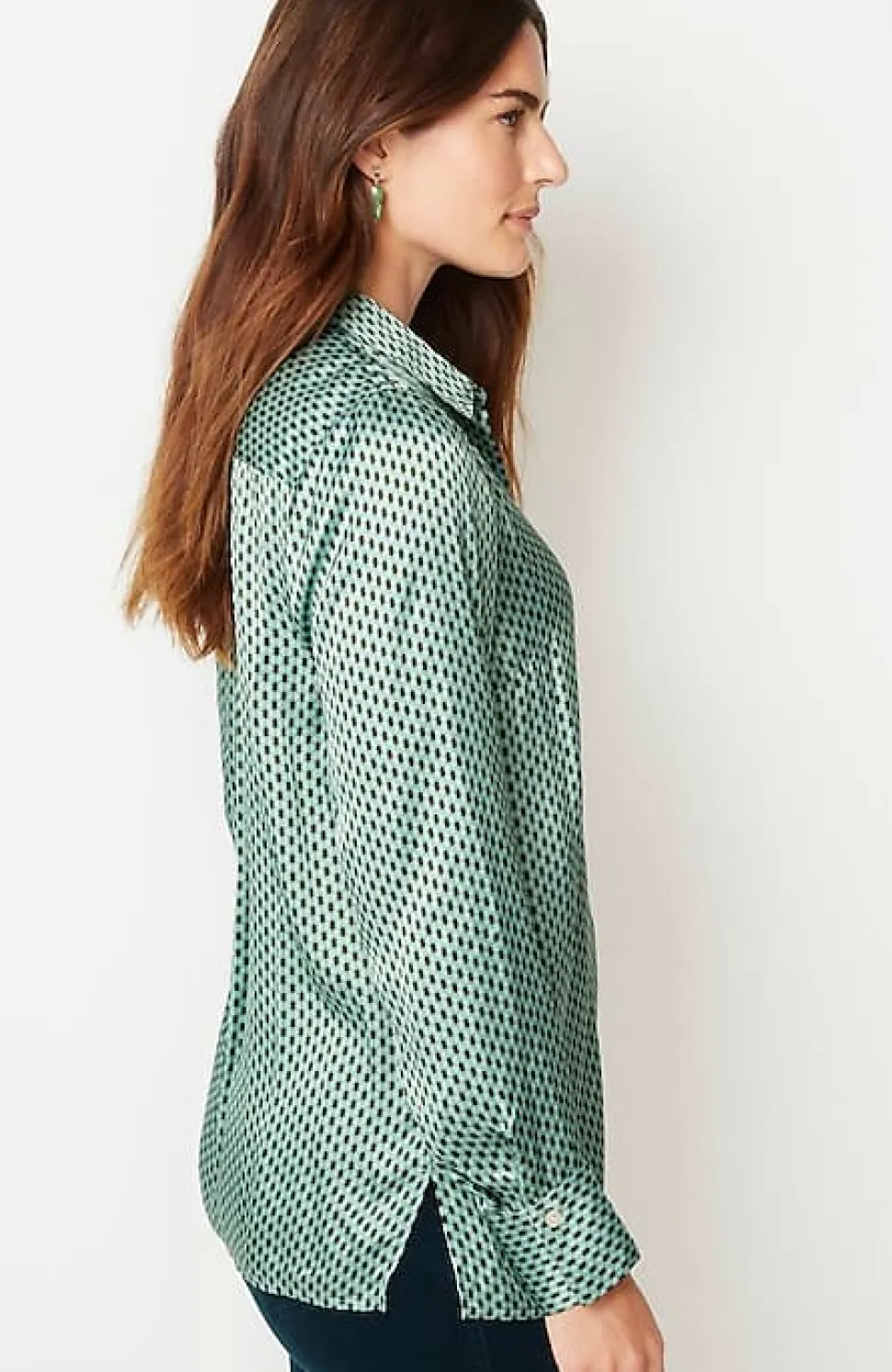 Satin Button-Front Shirt | Jjill