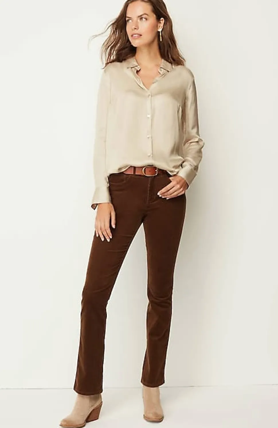 Satin Button-Front Shirt | Jjill
