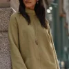 Seamed Fleece Mock-Neck Top | Jjill